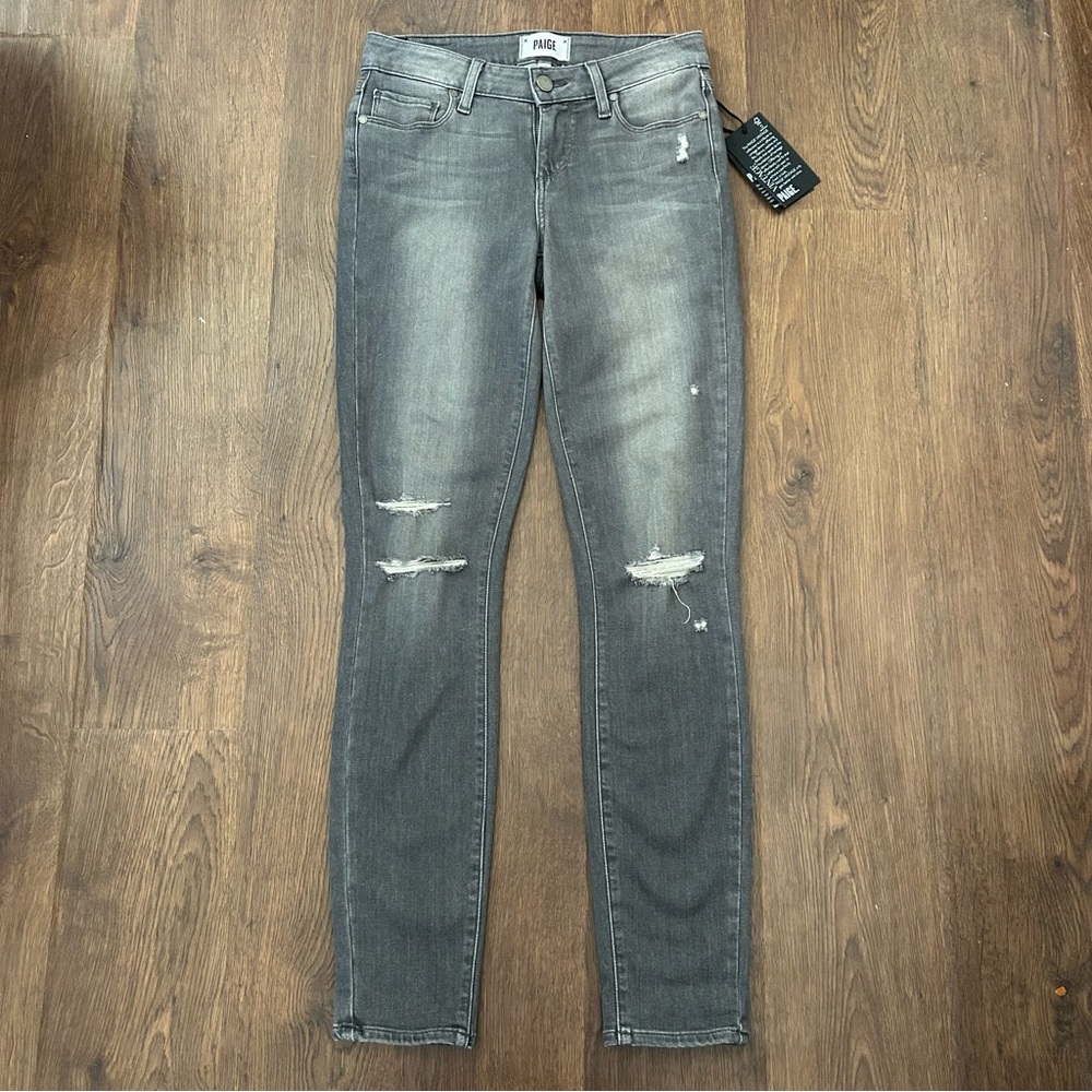 Paige Verdugo Ankle Jeans Vintage Collection Sterling Distressed